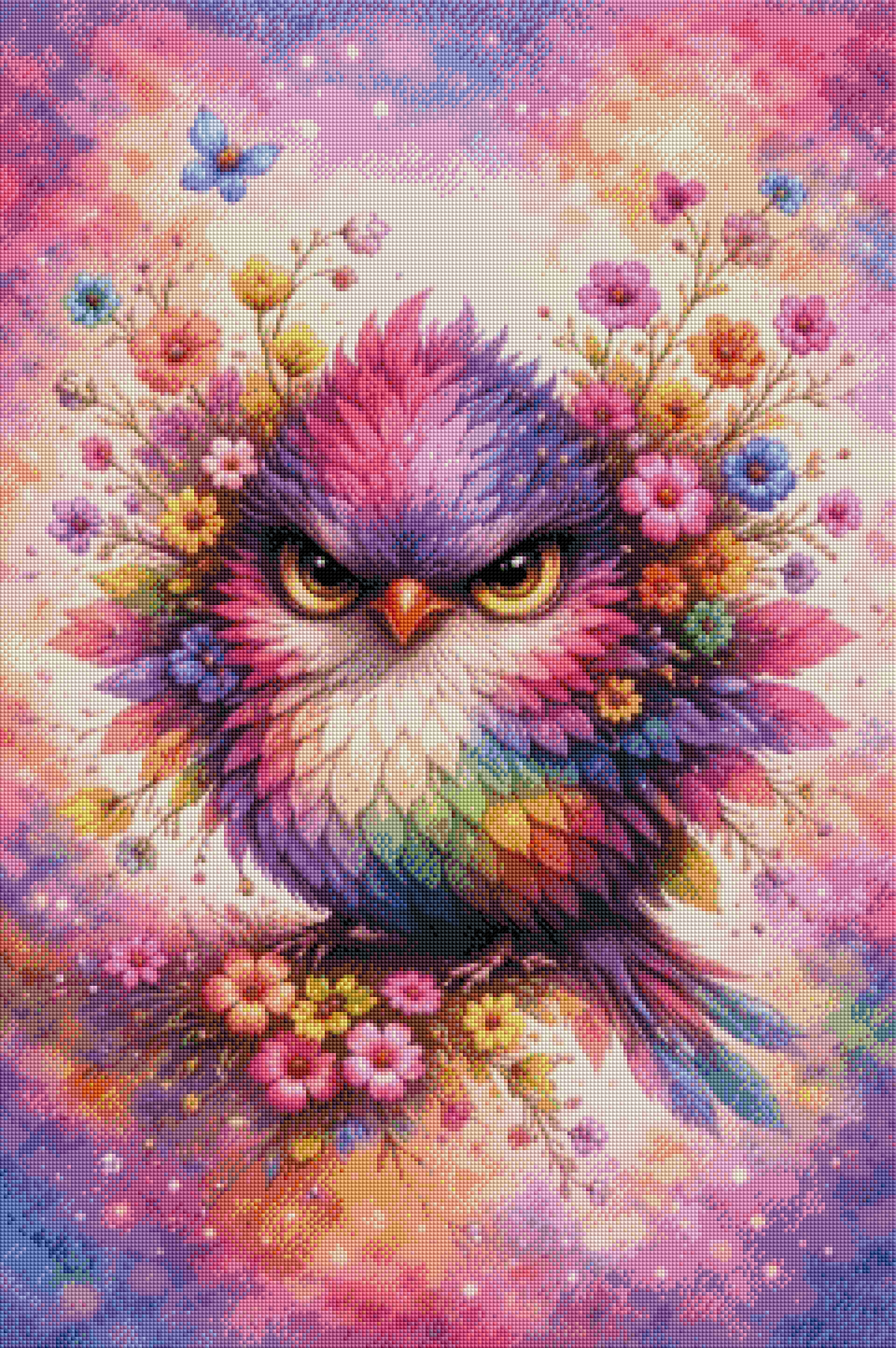 Luna Federchen - Diamond Painting Kit - Artwork by tiki_DIAMONDS.ai 60x90 cm (eckige Steine)