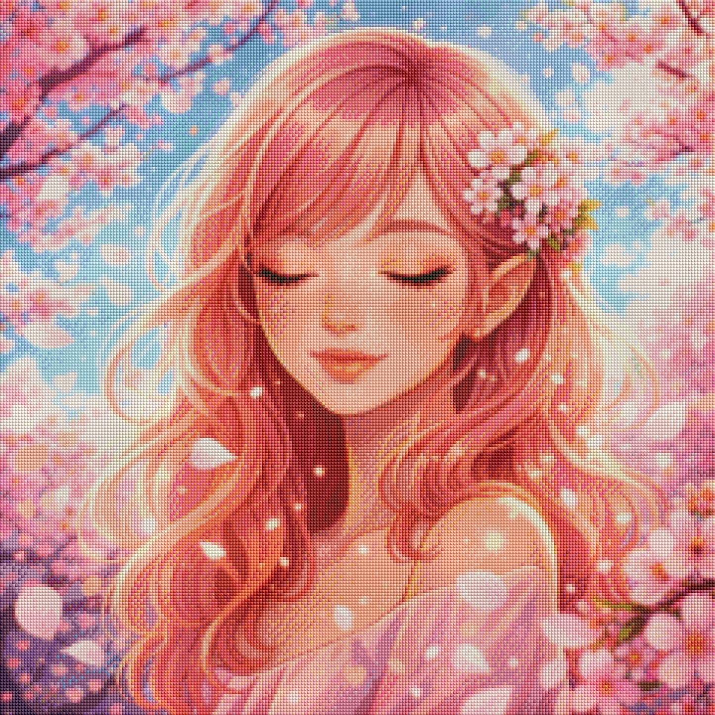 Elfentraum im Blütenwind - Diamond Painting Kit - Artwork by Farbenzauberwelt