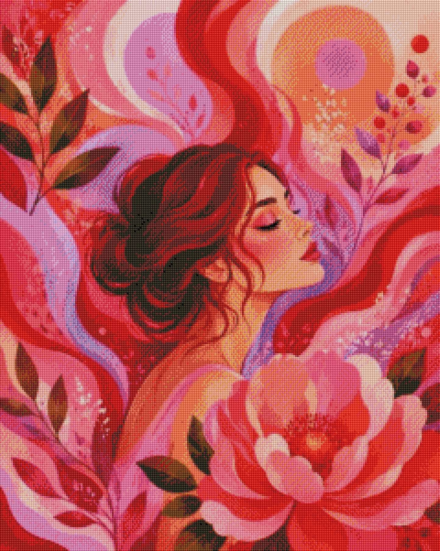 Blüte der Leidenschaft - Diamond Painting Kit - Artwork by Farbenzauberwelt