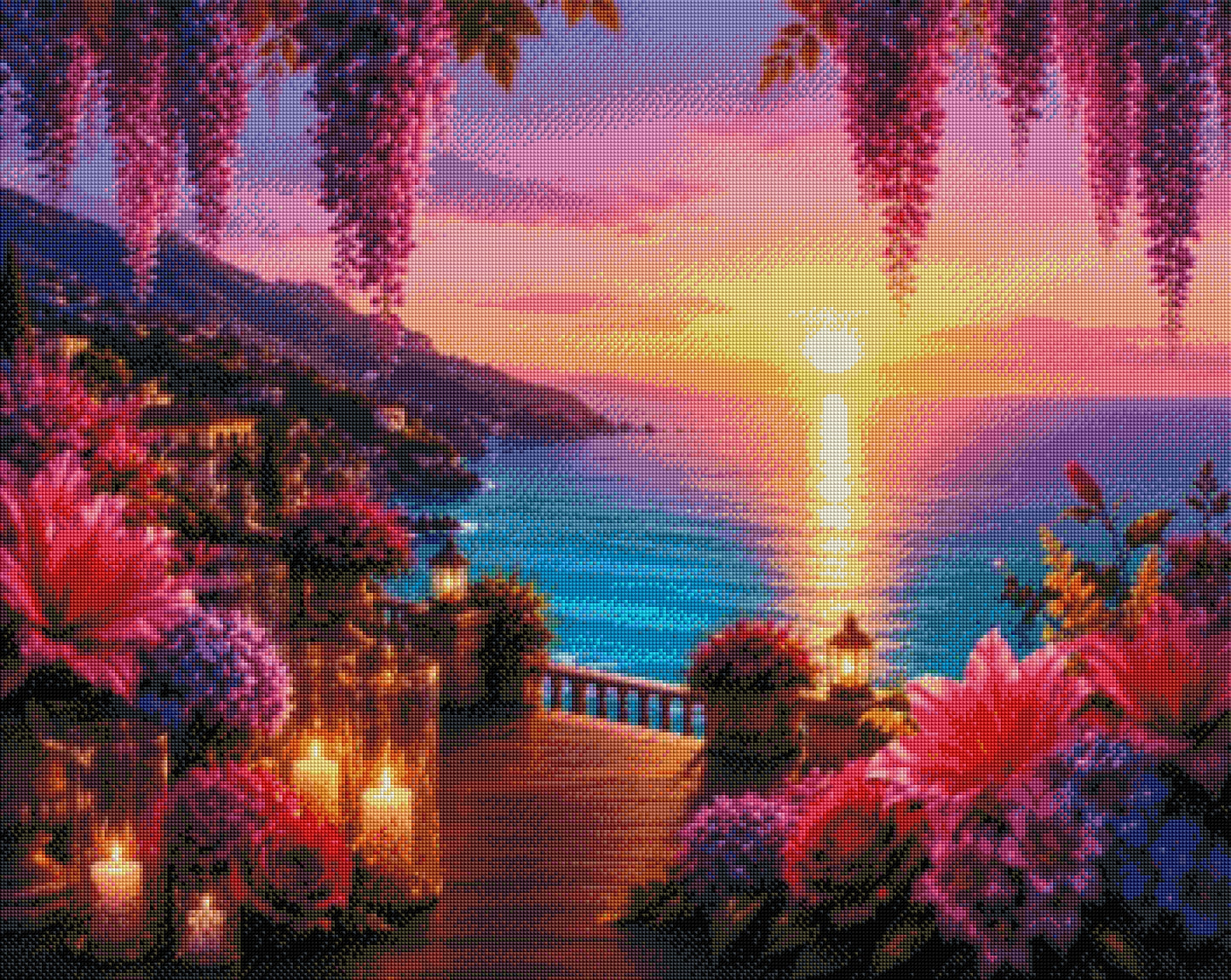 Lavendelträume am Türkismeer - Diamond Painting Kit - Artwork by SK Moments