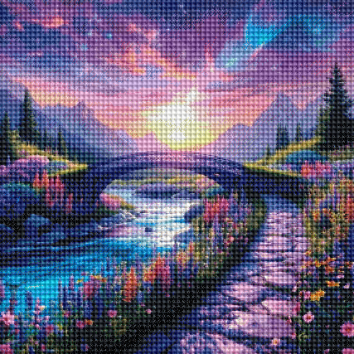 BrΓΌcke des GlΓΌcks β Diamond Painting 70 Γ 70 cm Render