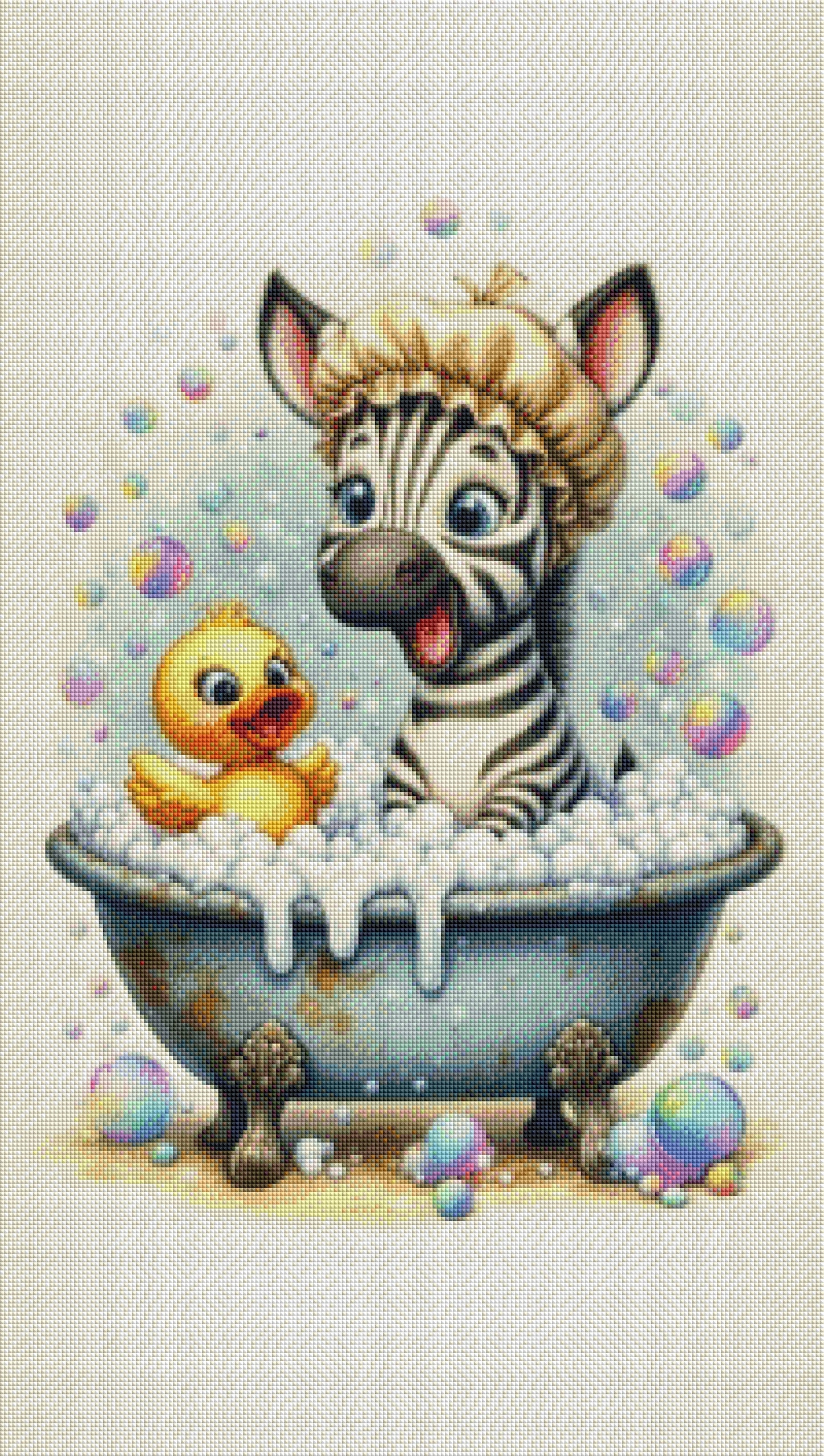 Zebra -Schaumzauber - Diamond Painting Kit - AI Artwork by Glitzerkrümel 50x88cm (eckige Steine)