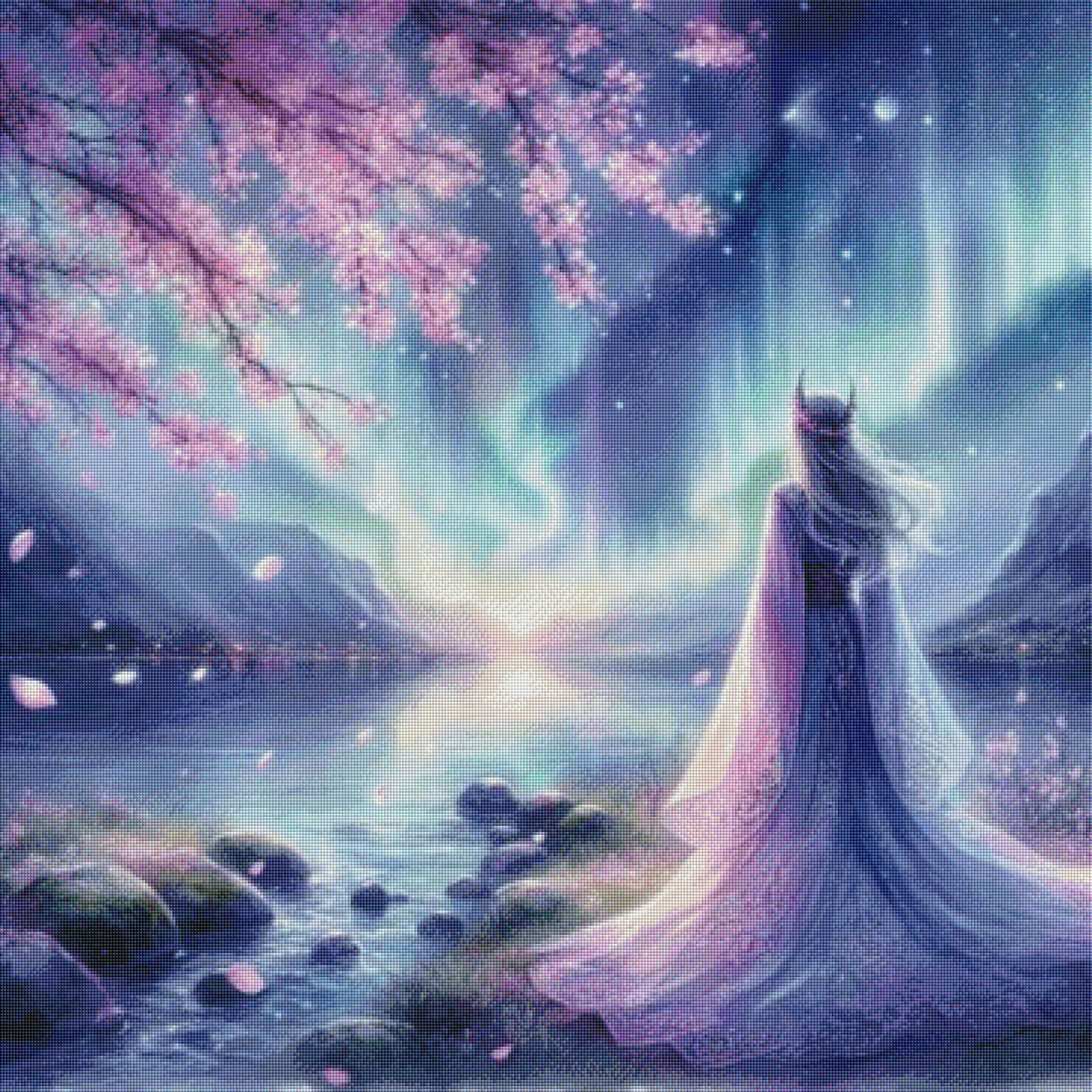 Mondnacht am Kristallsee - Diamond Painting Kit - Artwork by saroux_draw