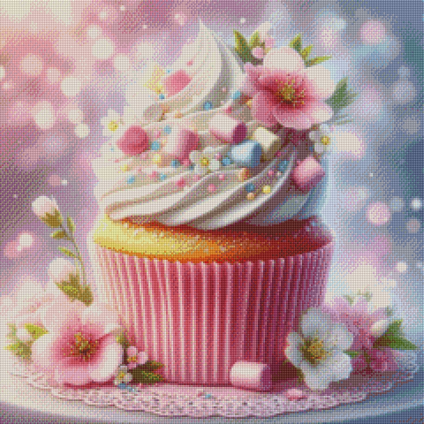 Zuckerblüte - Diamond Painting Kit - AI Artwork by Glitzerkrümel 60x60cm (eckige Steine)