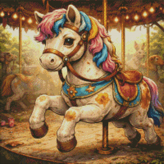 Lost Place Jahrmarkt - Diamond Painting Kit - AI Artwork by Planetenparty 50x50cm (eckige Steine)