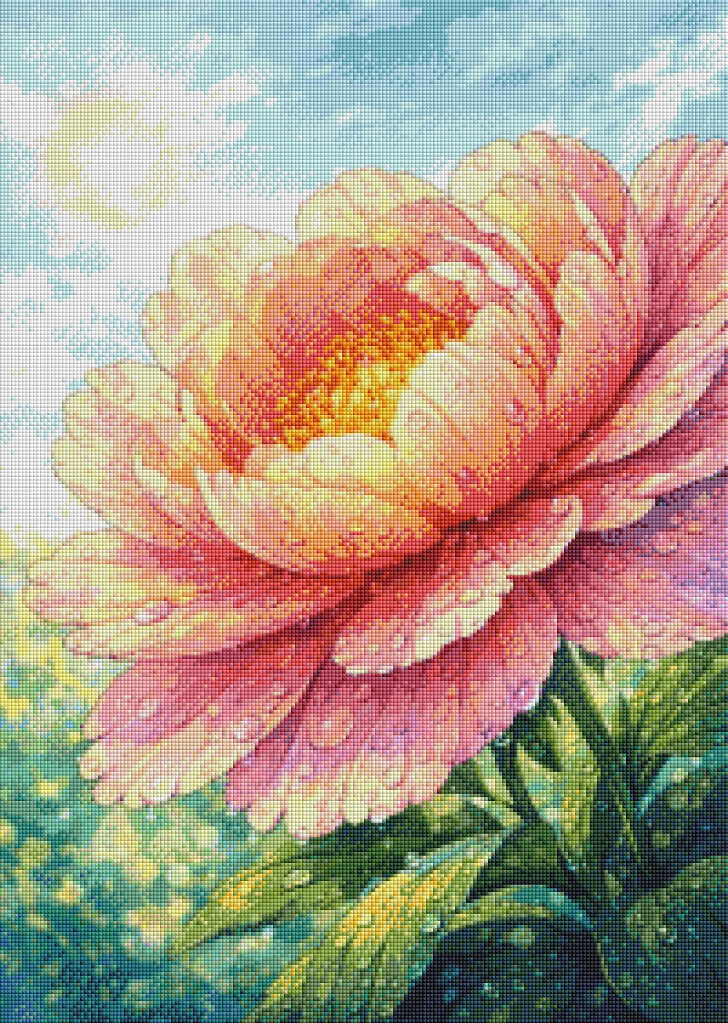 Blumenduft nach dem Regen - Diamond Painting Kit - AI Artwork by Planetenparty 50x70cm (eckige Steine)