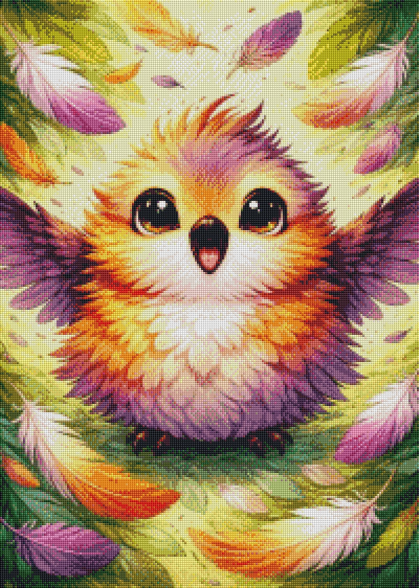 Pieps, das Küken - Diamond Painting Kit - AI Artwork by Planetenparty 50x70cm (eckige Steine)