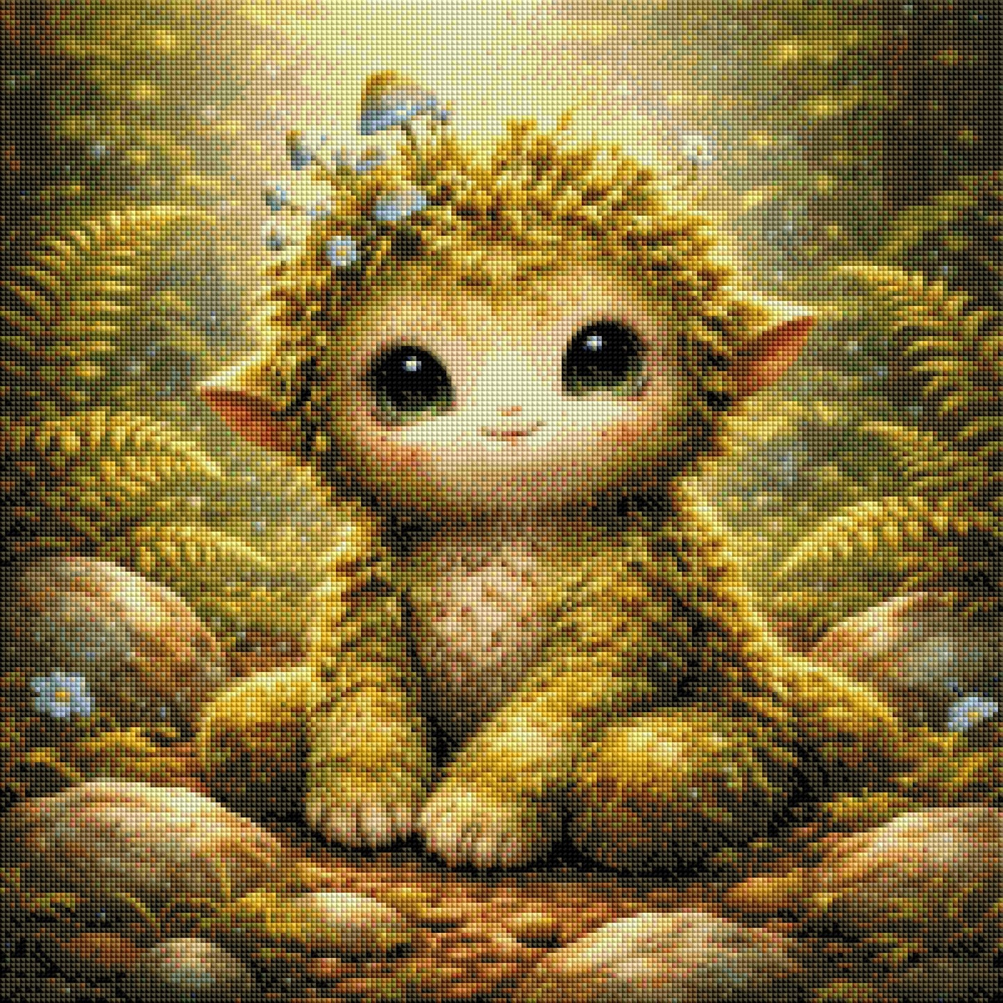 Moos Monster - Diamond Painting Kit - AI Artwork by Planetenparty 50x50cm (eckige Steine)