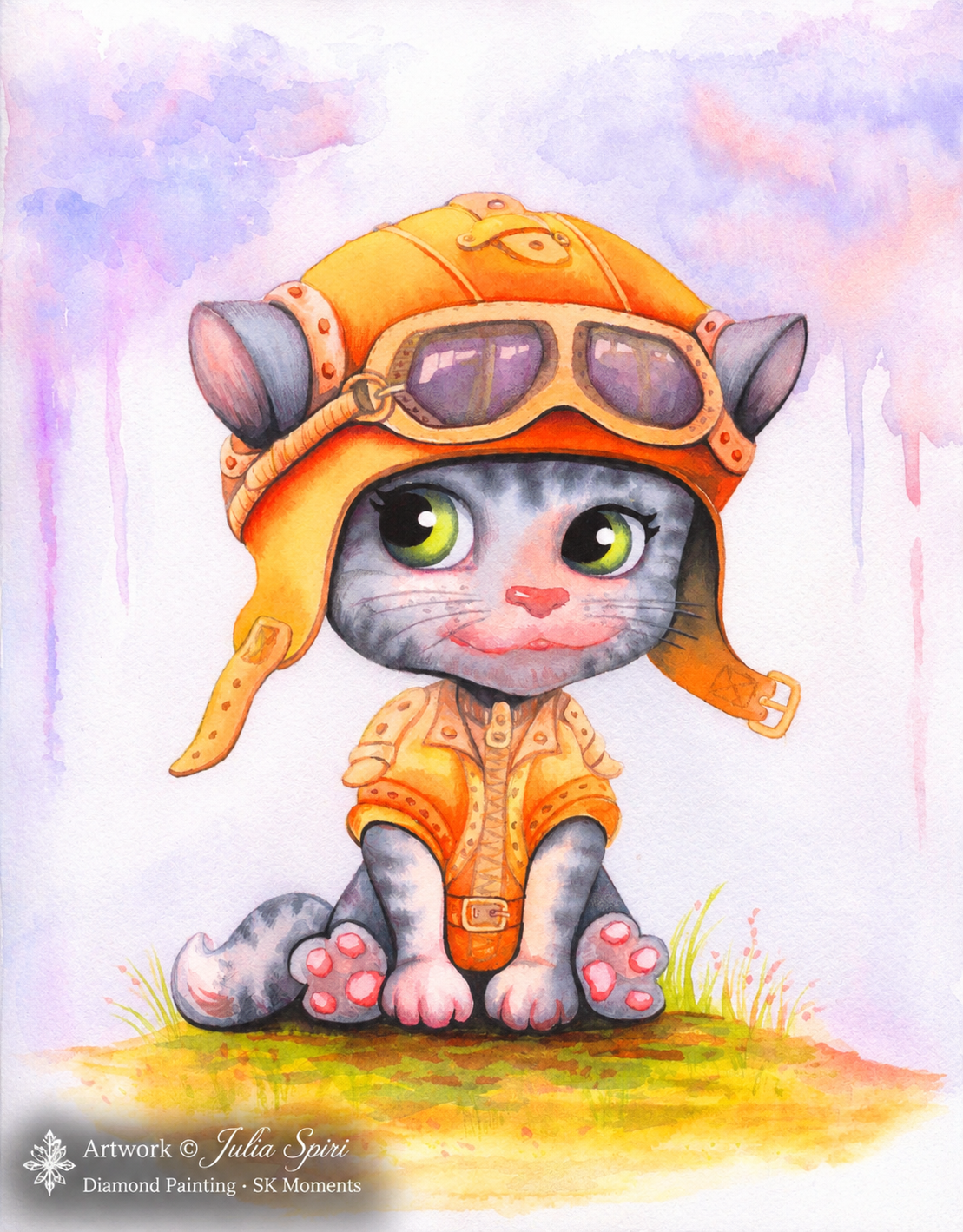 Fliegerkatze – Julia Spiri | Diamond Painting 40 × 50 cm
