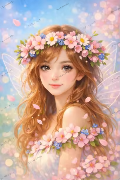 Frühlingsfee - Blütenzauber (50x70cm, eckige Harzsteine)