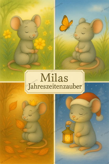 Milas Jahreszeitenzauber Frühlingsbild (60x80 cm, eckige Harzsteine)