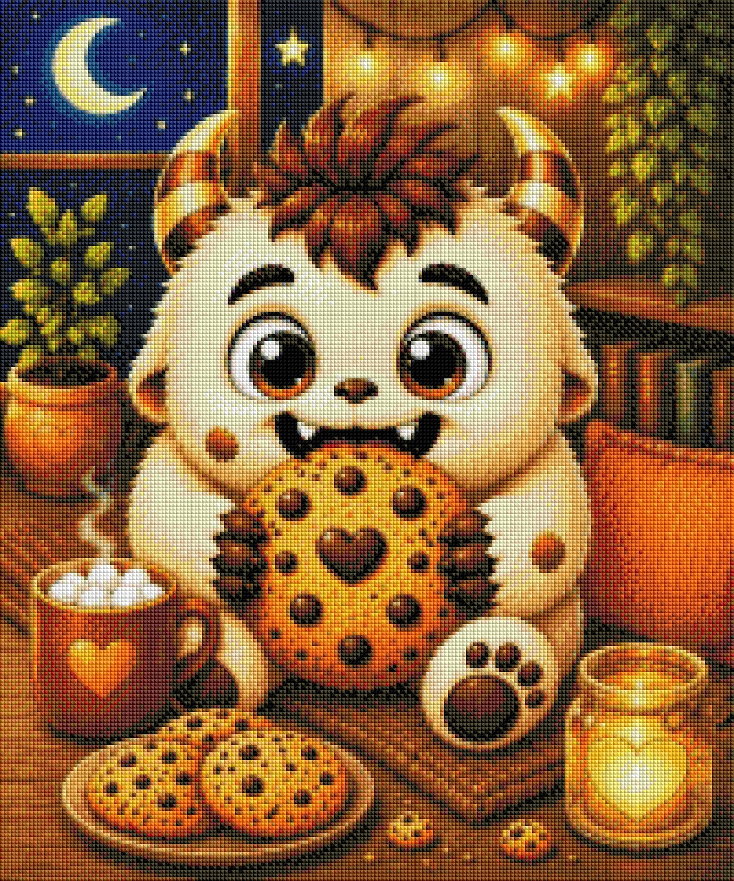 Gemütliche Keksmomente - Diamond Painting Kit - AI Artwork by SK Moments 50x60cm (eckige Steine)