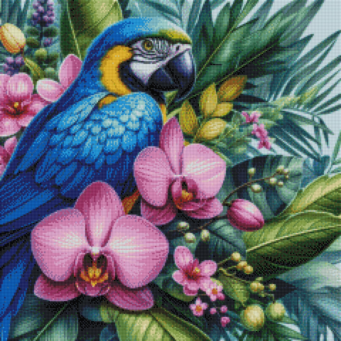 Orchideen-Paradies - Diamond Painting Kit - AI Artwork by Silvia-ki 60x60cm (eckige Steine)