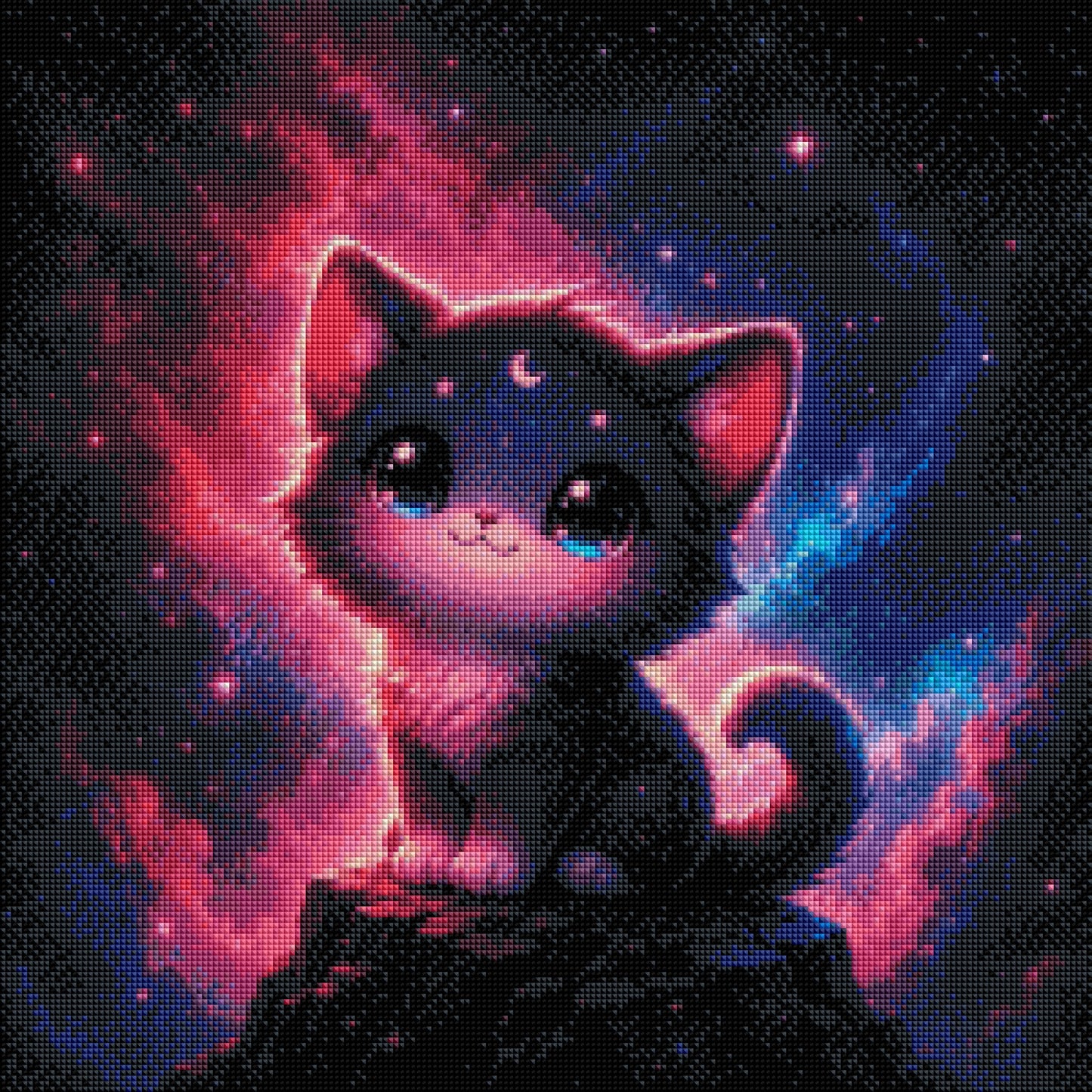Mondpfötchen – Diamond Painting Kit | 50*50 cm | 64 DMC-Farben | Artwork by tiki_DIAMONDS.ai