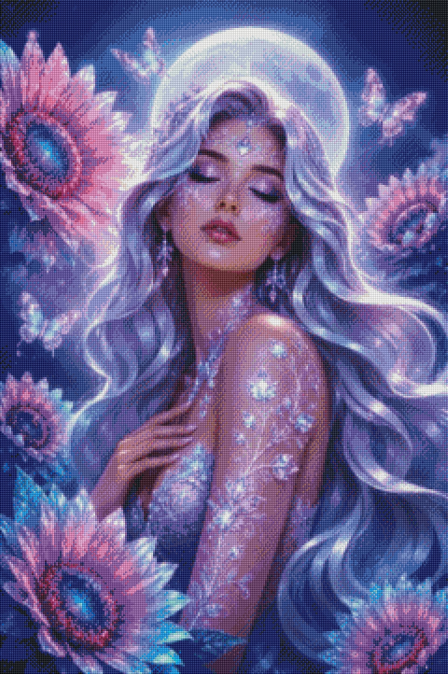 Himmlische Blüte  - Diamond Painting Kit | 60*90 cm | 84 DMC-Farben | Artwork by SK Moments