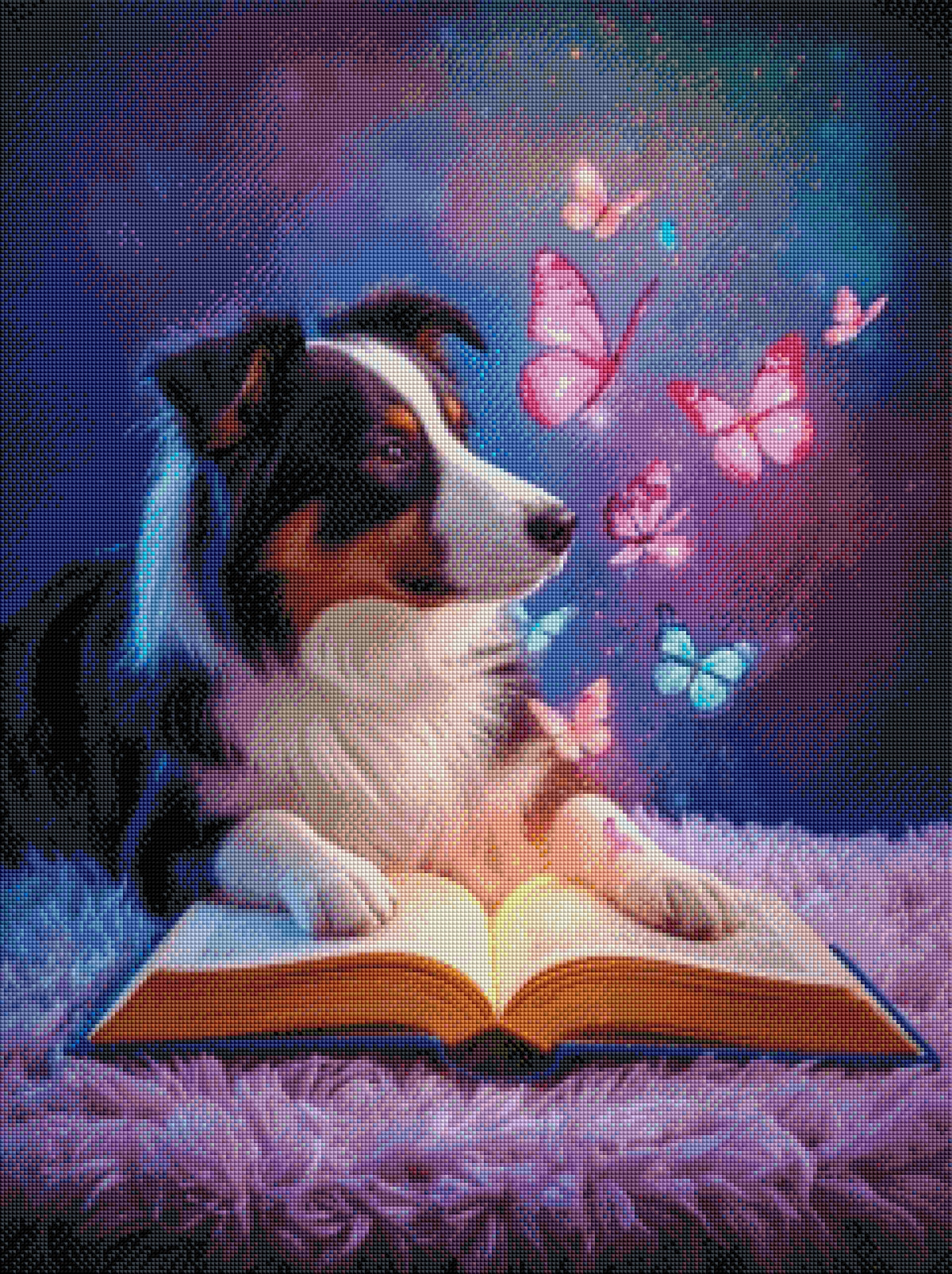 Schmetterlingstanz – Diamond Painting 60 × 80 cm Rendering