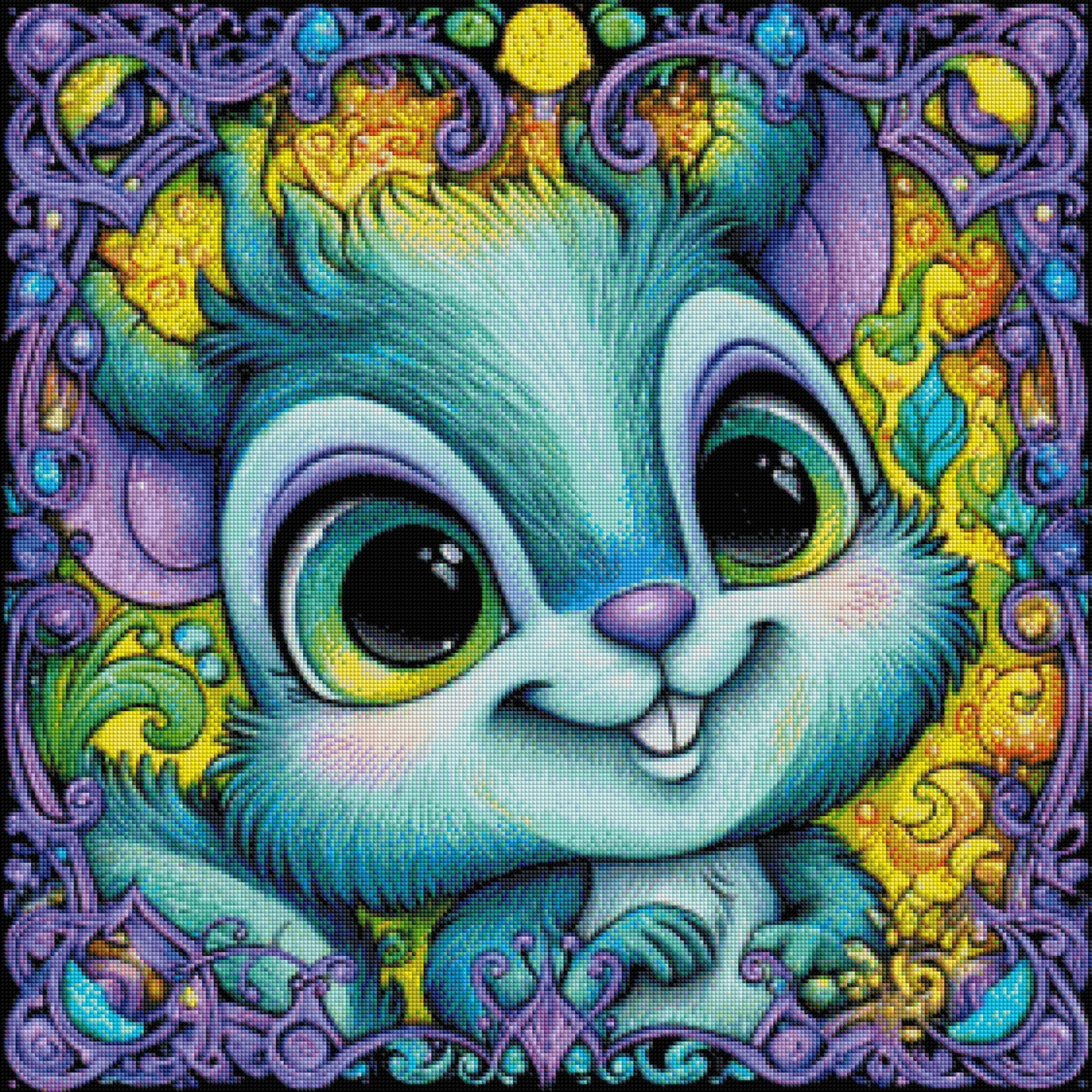 Lumi der Zauberhase - Diamond Painting Kit - Artwork by shiny_unicorn.ai