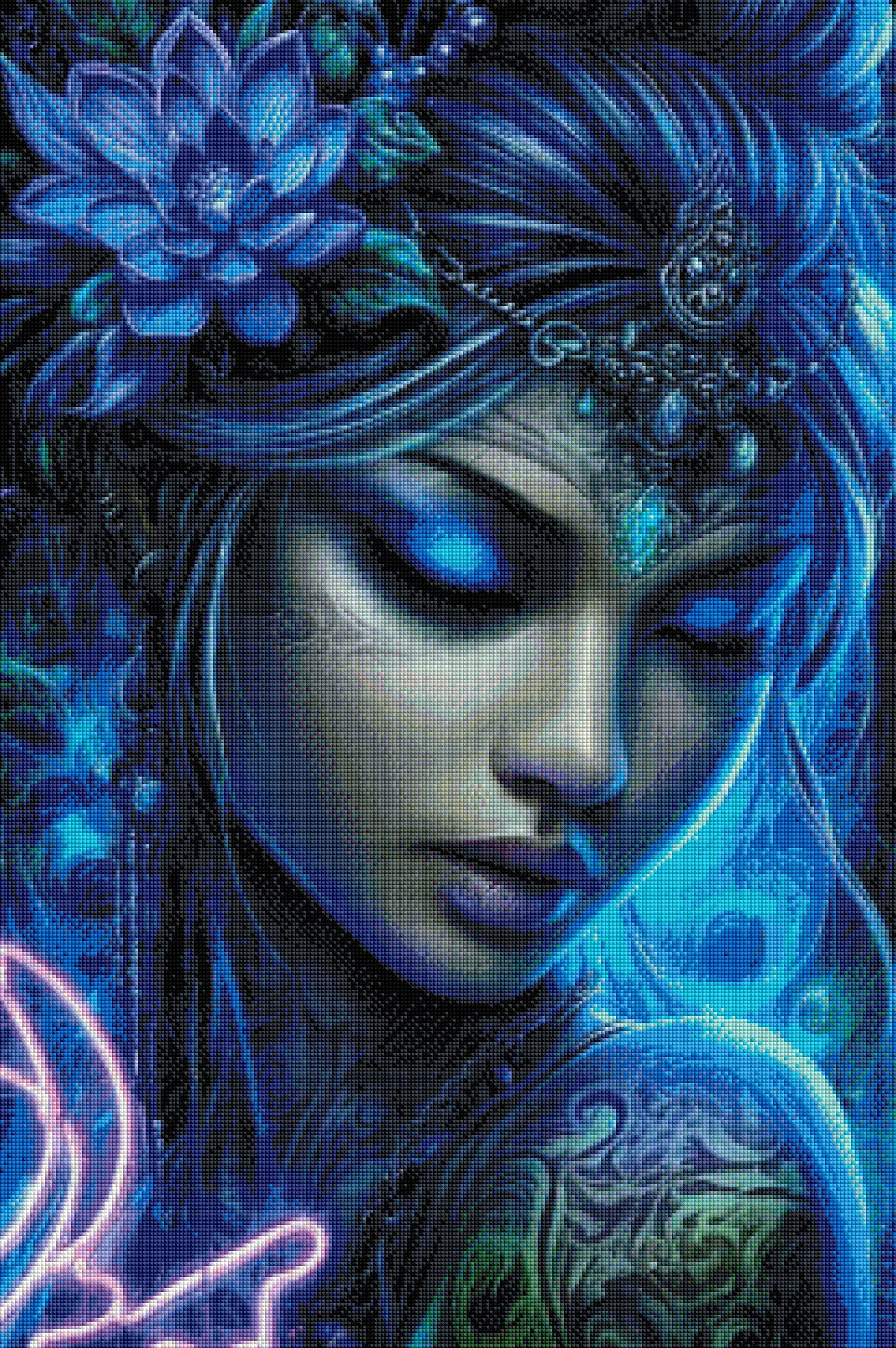 Saphirseele  - Diamond Painting Kit | 60*90 cm | 120 DMC-Farben | Artwork by Anny_Ai