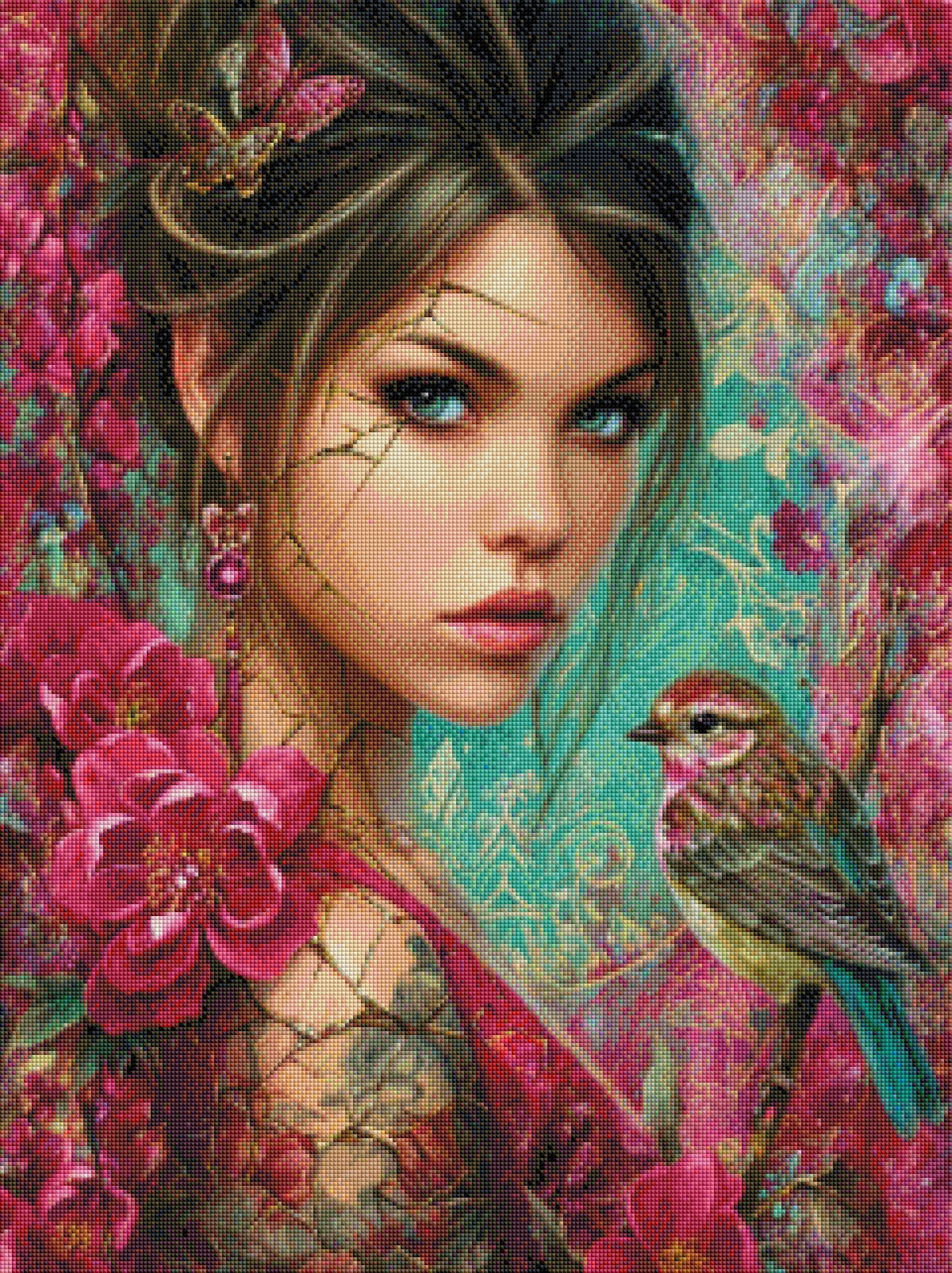 Blütenpoesie  - Diamond Painting Kit | 60*80 cm | 150 DMC-Farben | Artwork by Anny_Ai