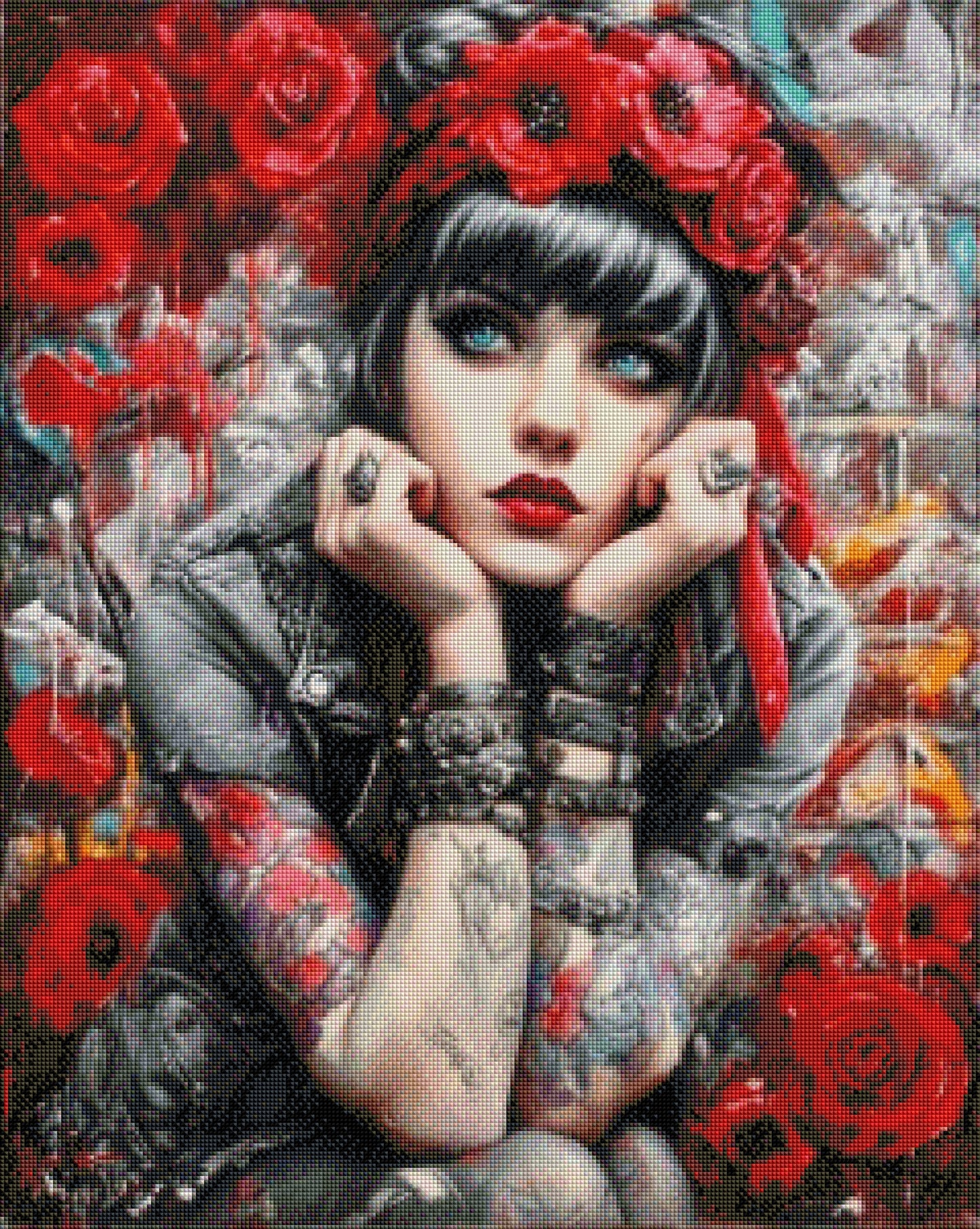 Rose Rebel - Diamond Painting Kit | 60*75 cm | 150 DMC Colors | Artwork by Anny_Ai