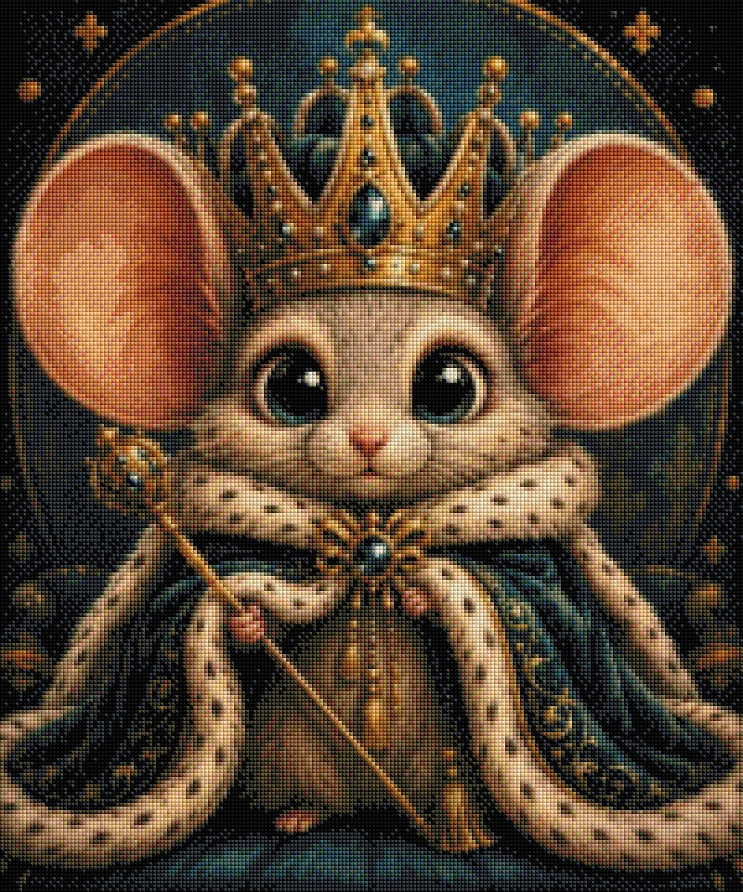 König Mäuserich Diamond Painting Kit | 50*60 cm | 96 DMC-Farben | Artwork by Planetenparty