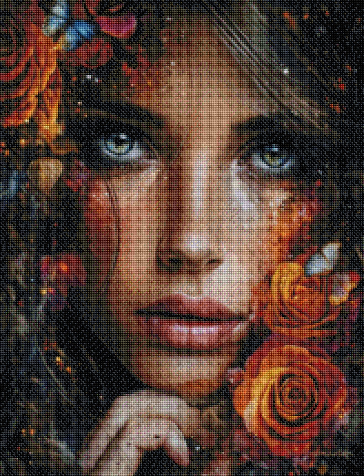 Herbstrosen - Diamond Painting Kit | 50*65 cm | 130 DMC-Farben | Artwork by Anny_Ai