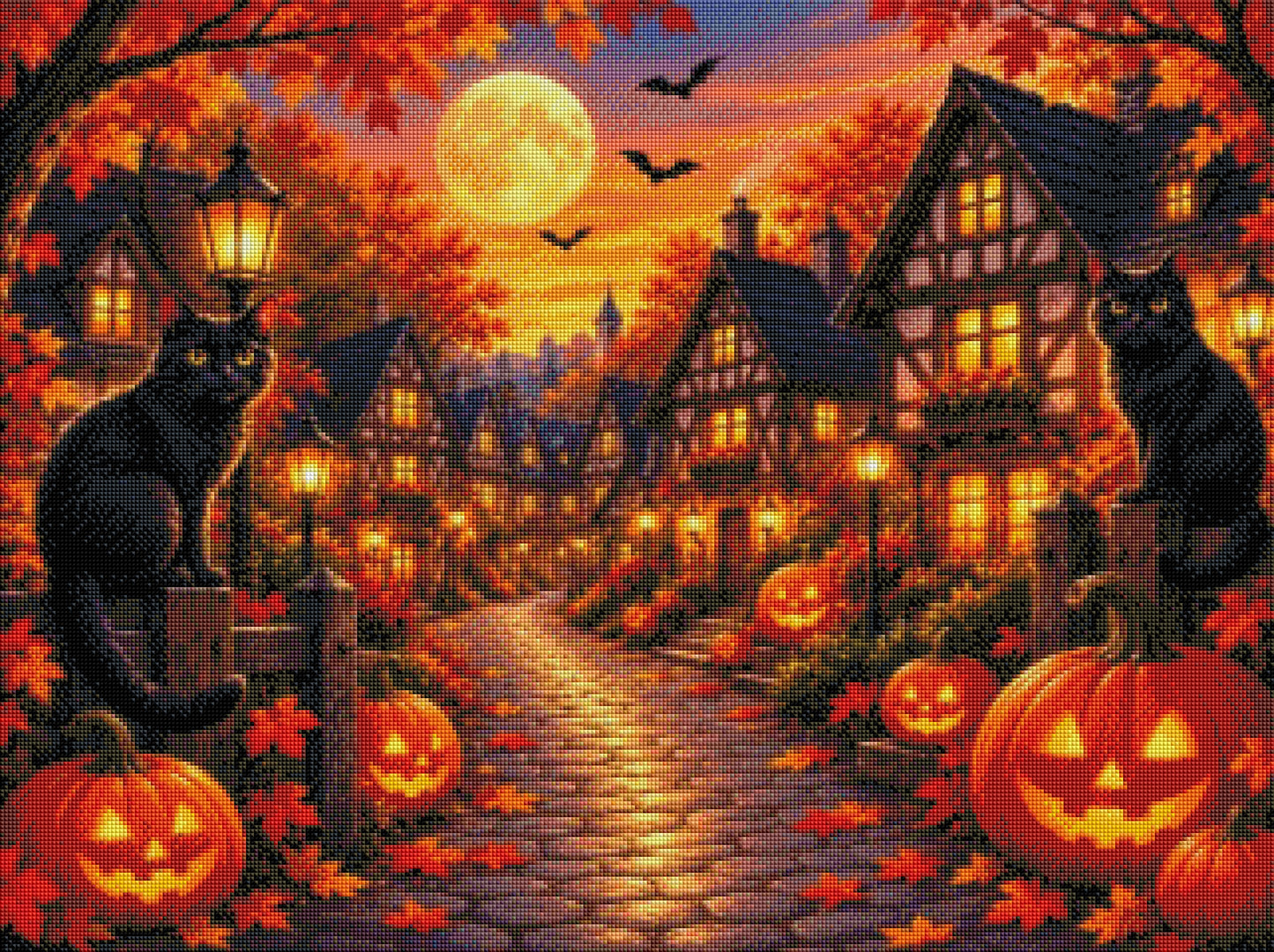Magische Herbstnacht  - Diamond Painting Kit | 80*60 cm | 100 DMC-Farben | Artwork by SK Moments