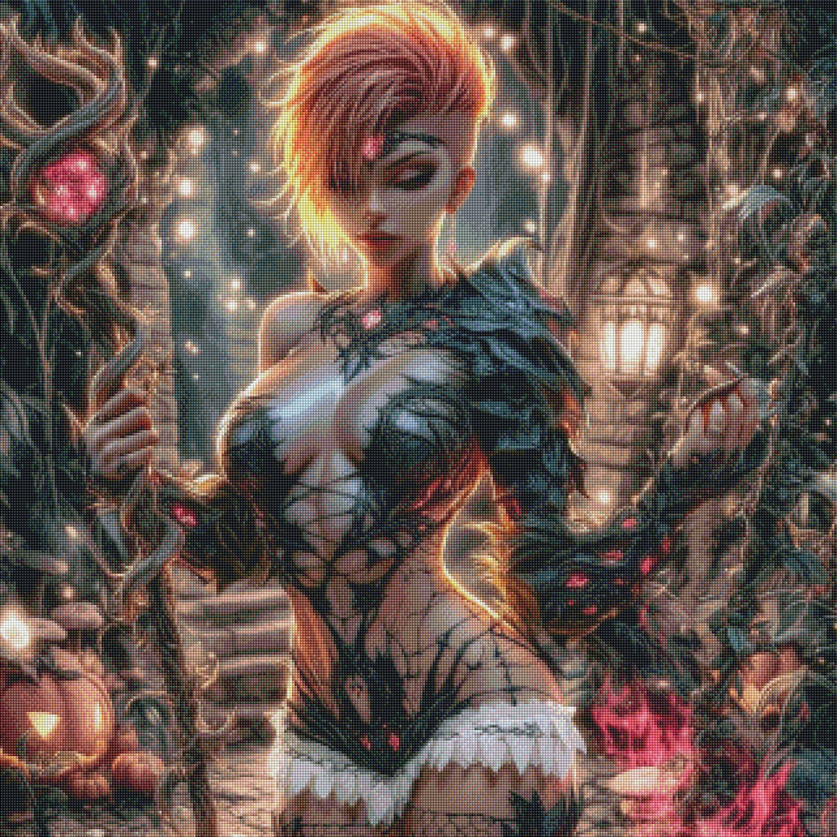 Schattenblüte – Diamond Painting 80 × 80 cm