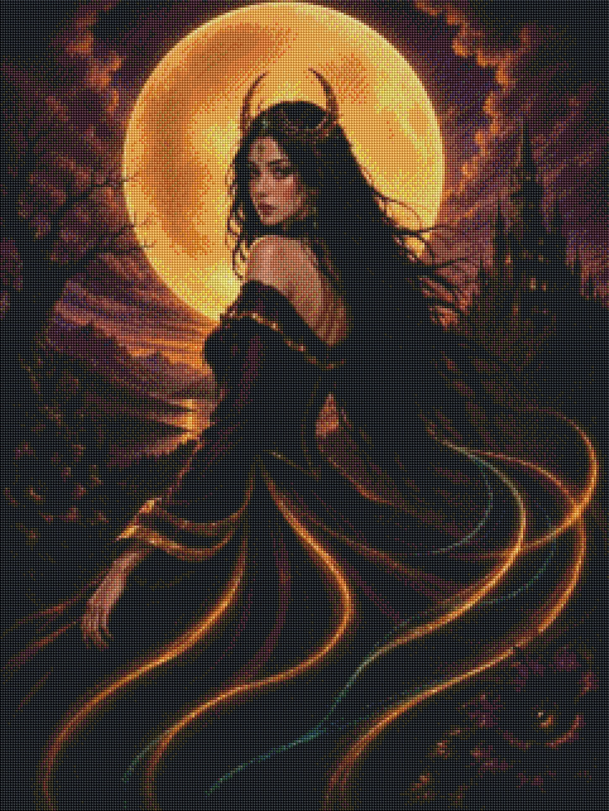 Mondkönigin der Schatten – Diamond Painting 60 × 80 cm