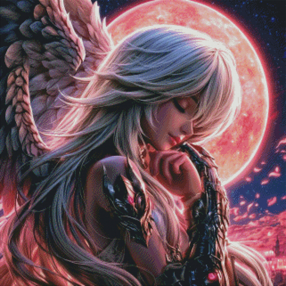 Lunar Angel – Diamond Painting 80 × 80 cm