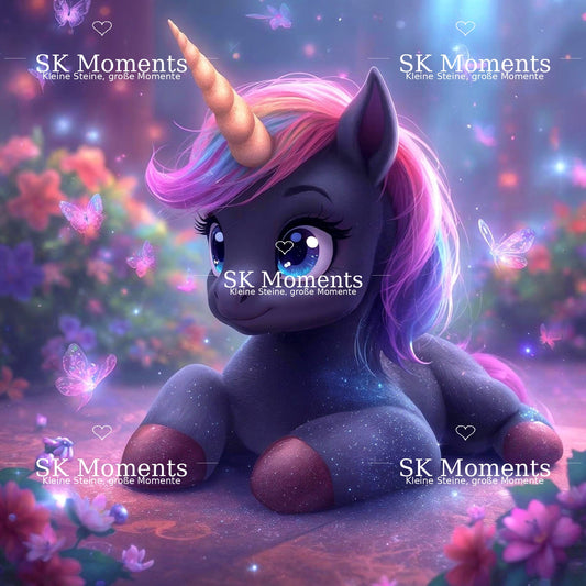 Einhorn Zora – Diamond Painting 60 × 60 cm mit SK Moments Wasserzeichen
