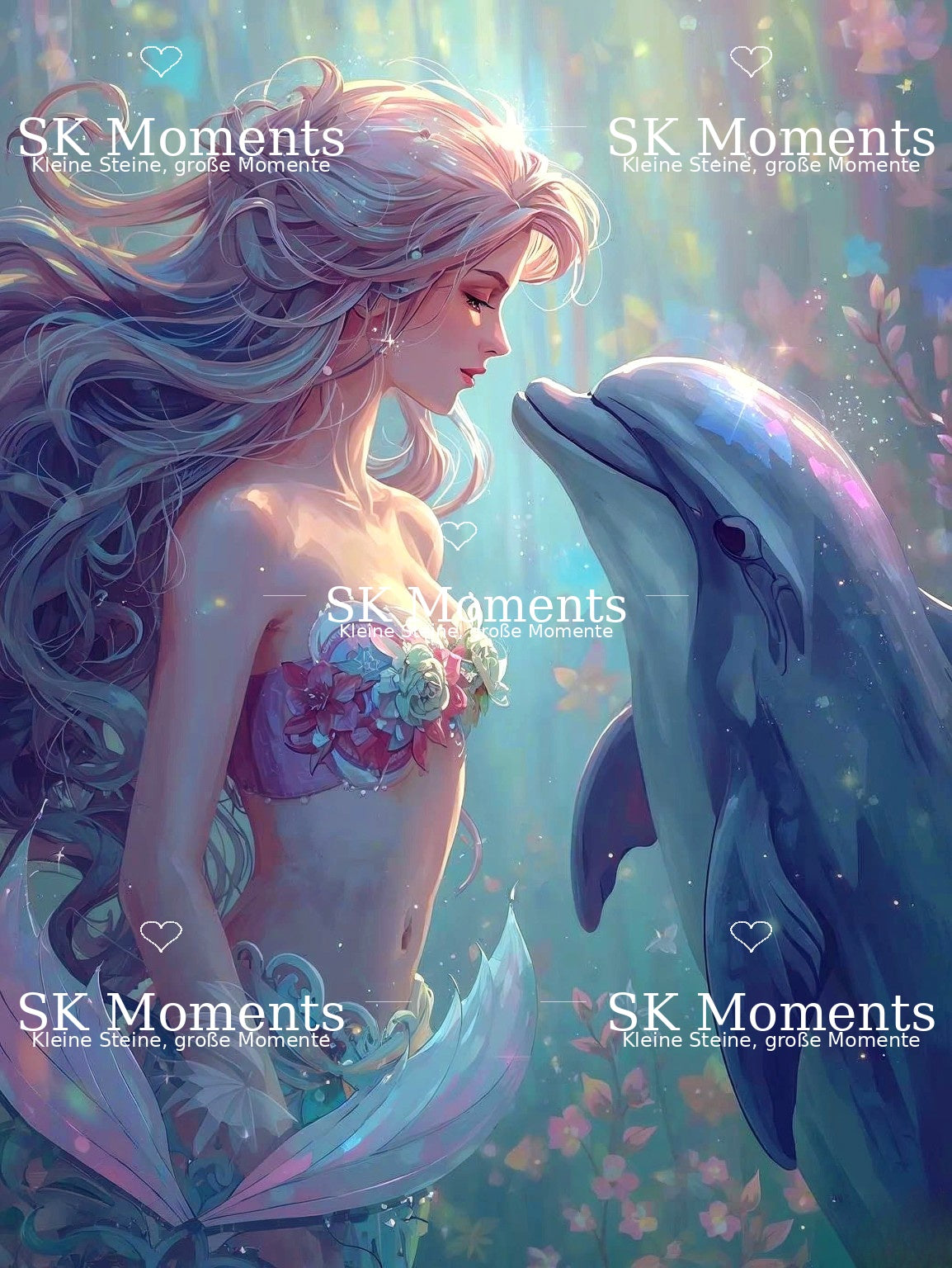 Eins mit dem Ozean – Diamond Painting 60 × 80 cm mit SK Moments Wasserzeichen