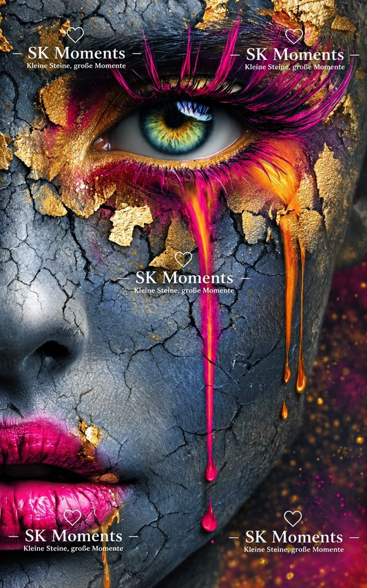 Goldene Tränen – Diamond Painting mit SK Moments Wasserzeichen