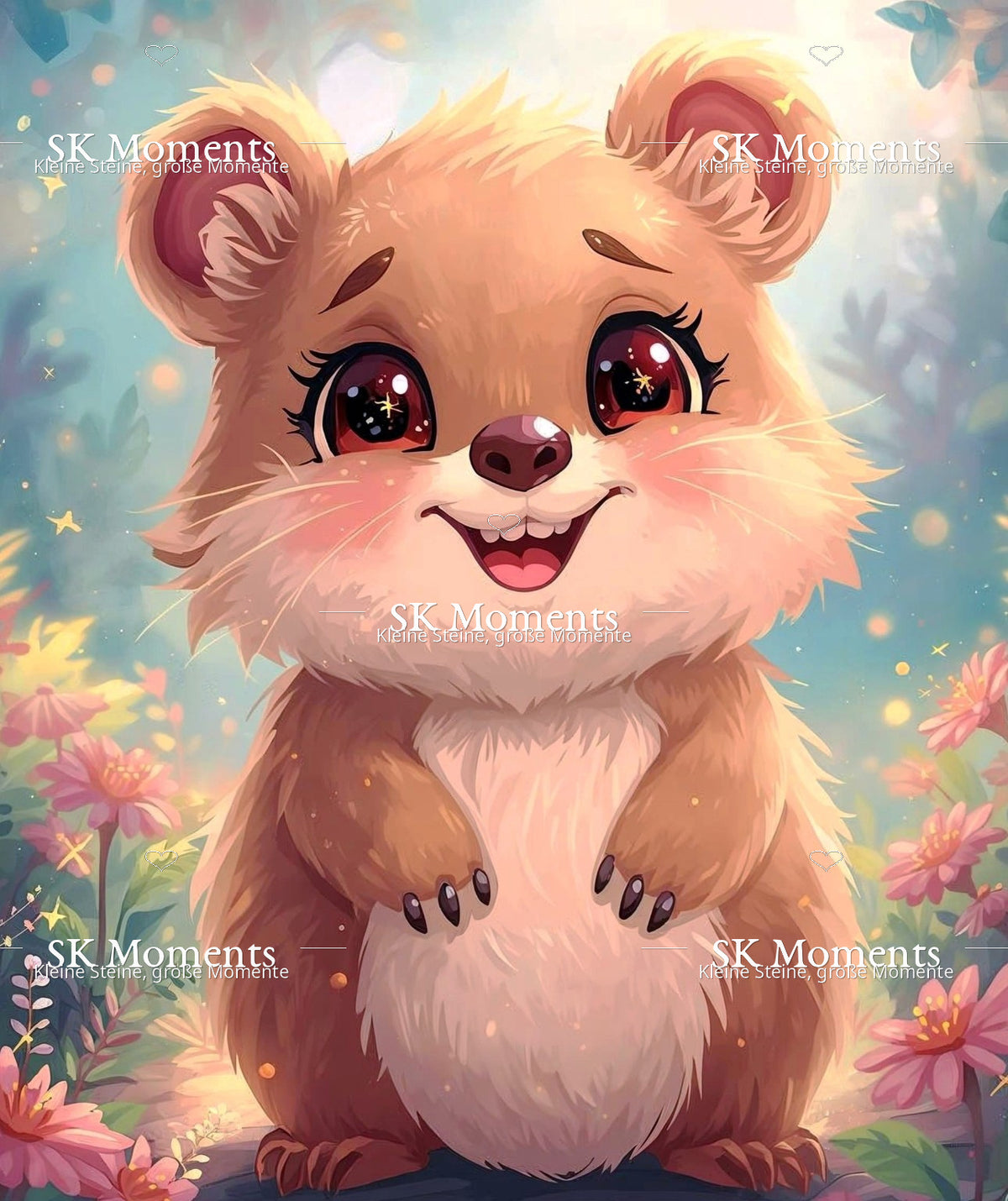 Happiness – Diamond Painting 50 × 60 cm mit klarem SK Moments Wasserzeichen