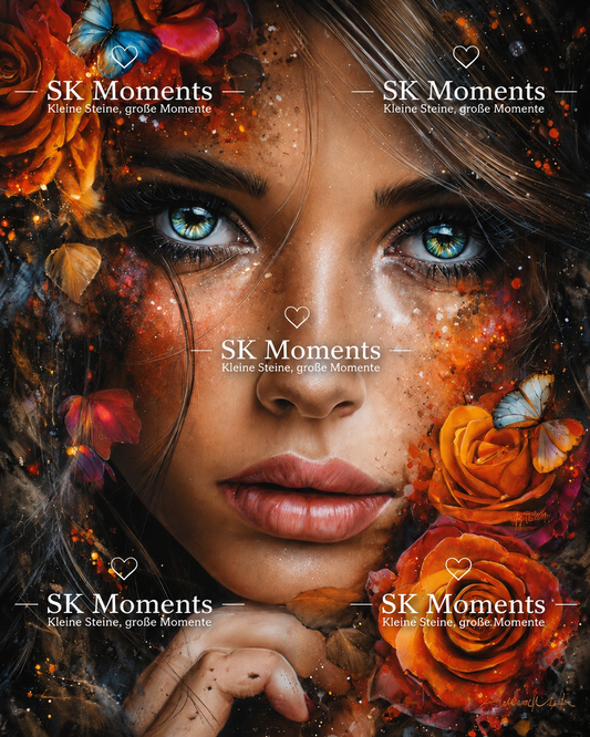 Herbstrosen – Diamond Painting mit SK Moments Wasserzeichen