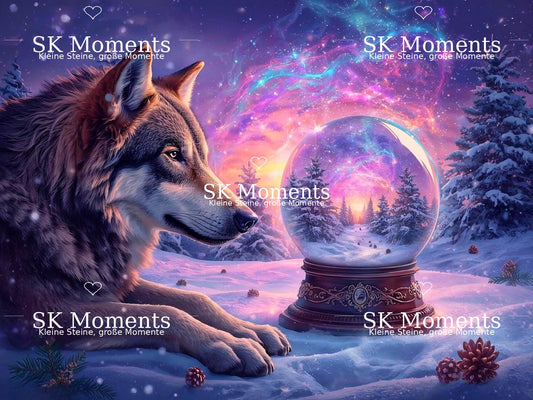 Hüter des Winterlichts – Diamond Painting 80 × 60 cm mit SK Moments Wasserzeichen
