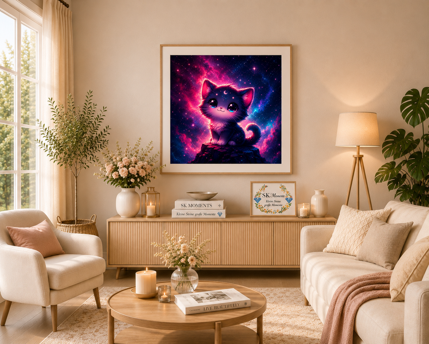 Mondpfötchen – Diamond Painting Kit | 50*50 cm | 64 DMC-Farben | Artwork by tiki_DIAMONDS.ai