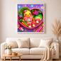 Kükenzauber im Feengarten - Diamond Painting Kit -  Artwork by shiny_unicorn.ai 70x70cm (eckige Steine)