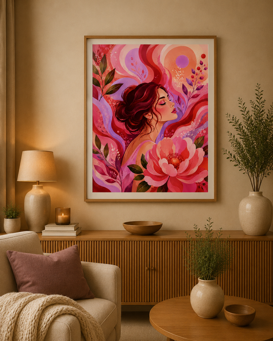 Blossom of Passion 60x75cm Square Drills - Diamond Painting Kit - Artwork by Farbenzauberwelt