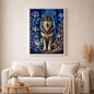 Mitternachtswolf im Glaswald mit 120 Farben - Diamond Painting Kit - AI Artwork by Planetenparty 70x100cm (eckige Steine)