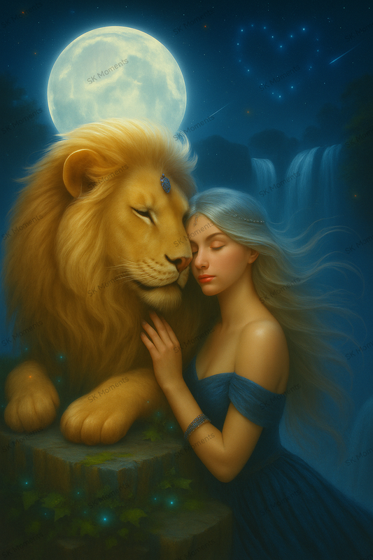 Mondlichtwächterin (60x80 cm, eckige Harzsteine)