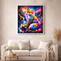 Magischer Regenbogenfuchs - Diamond Painting Kit - AI Artwork by Farbenzauberwelt 60x60cm (eckige Steine)
