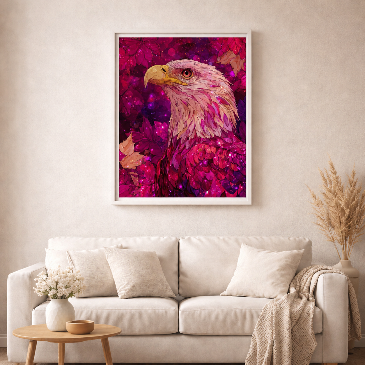 Purpuradler mit 120 Farben - Diamond Painting Kit -  Artwork by shiny_unicorn.ai 80x80cm (eckige Steine)