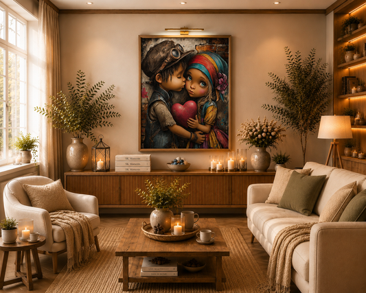 Herzenskuss - Diamond Painting Kit | 60*75 cm | 155 DMC-Farben | Artwork by Anny_Ai