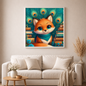 Der kleine Bücherfuchs - Diamond Painting Kit - AI Artwork by Silvia-ki 60x60cm (eckige Steine)
