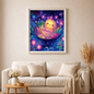 Sternennudeln mit Kükenzauber mit 100 Farben - Diamond Painting Kit -  Artwork by shiny_unicorn.ai 70x70cm (eckige Steine)