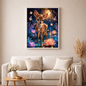 Mondlicht-Rehkitz am Kristallteich - Diamond Painting Kit - AI Artwork by SK Moments 60x75cm (eckige Steine)