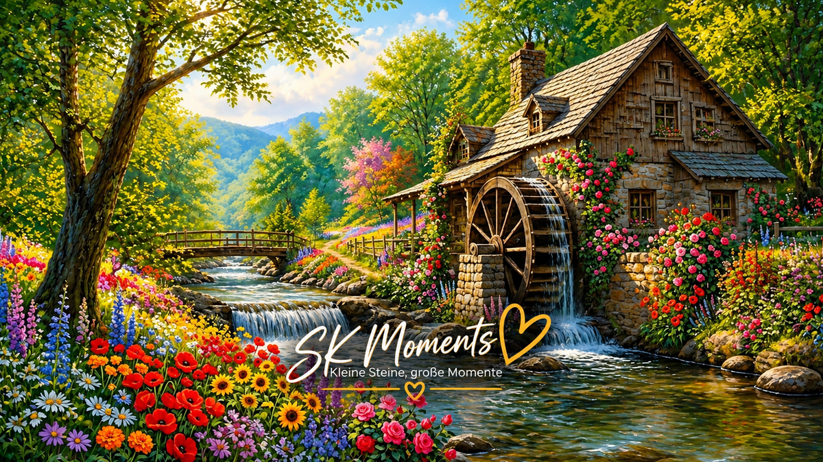 Zaubermühle am Bach – Diamond Painting 125 × 70 cm
