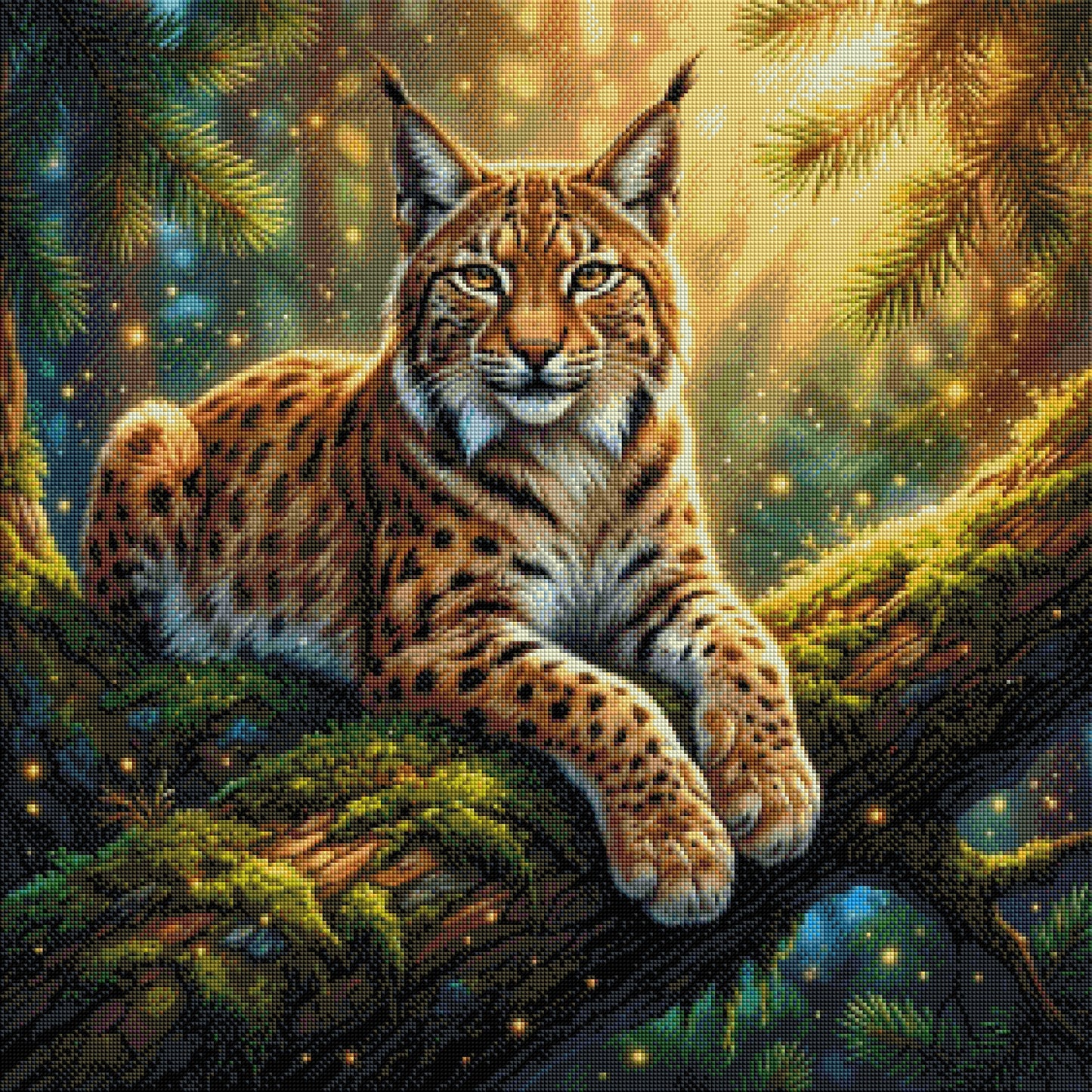 Der Wächter des magischen Waldes - Diamond Painting Kit - AI Artwork by SK Moments 70x70cm (eckige Steine)