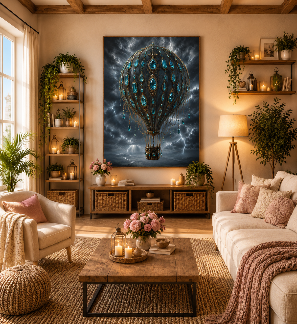 Jewels of the Sky - Diamond Painting Kit | 60*90 cm | 95 DMC Colors | Artwork by Glitzerpause.Ai